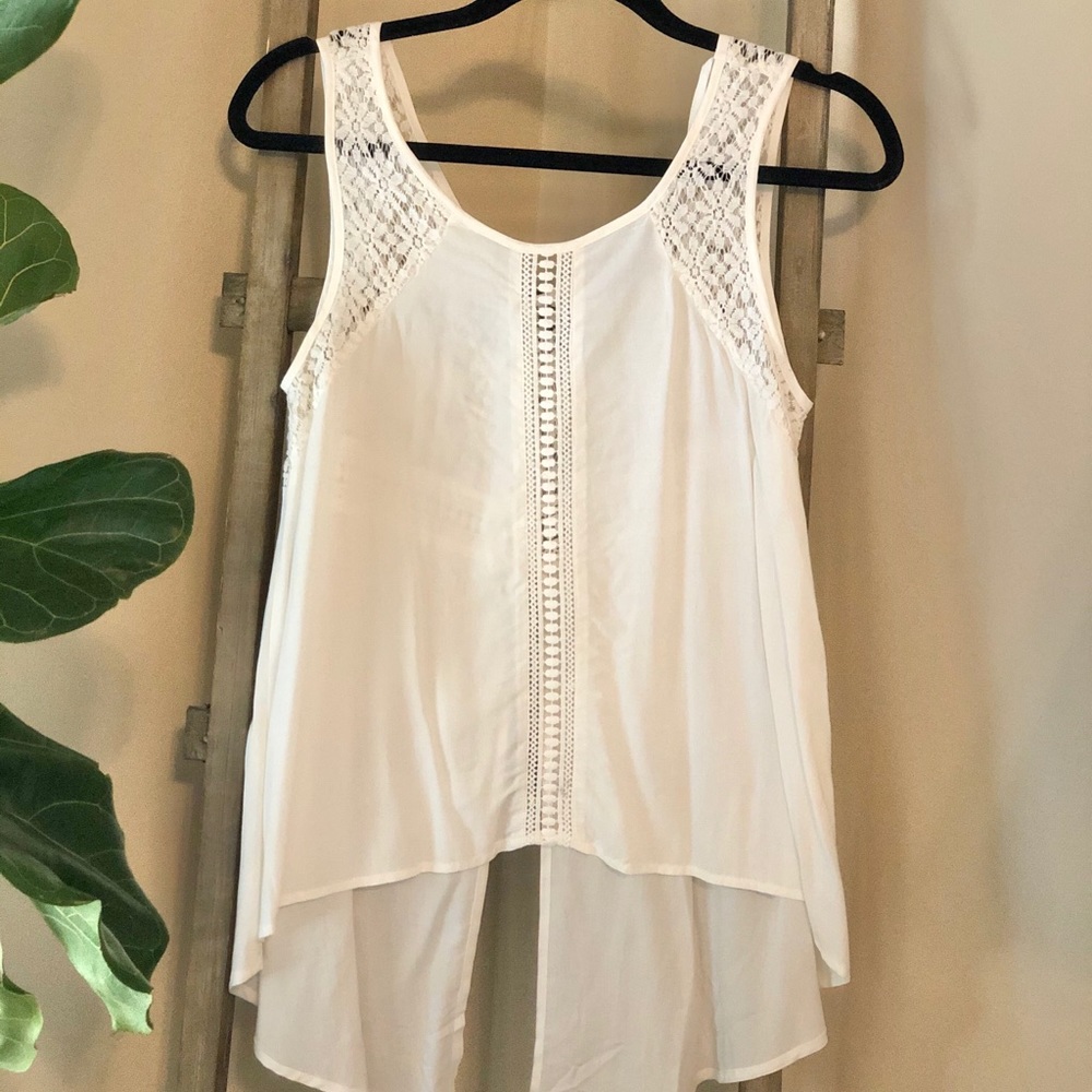 White lace tank